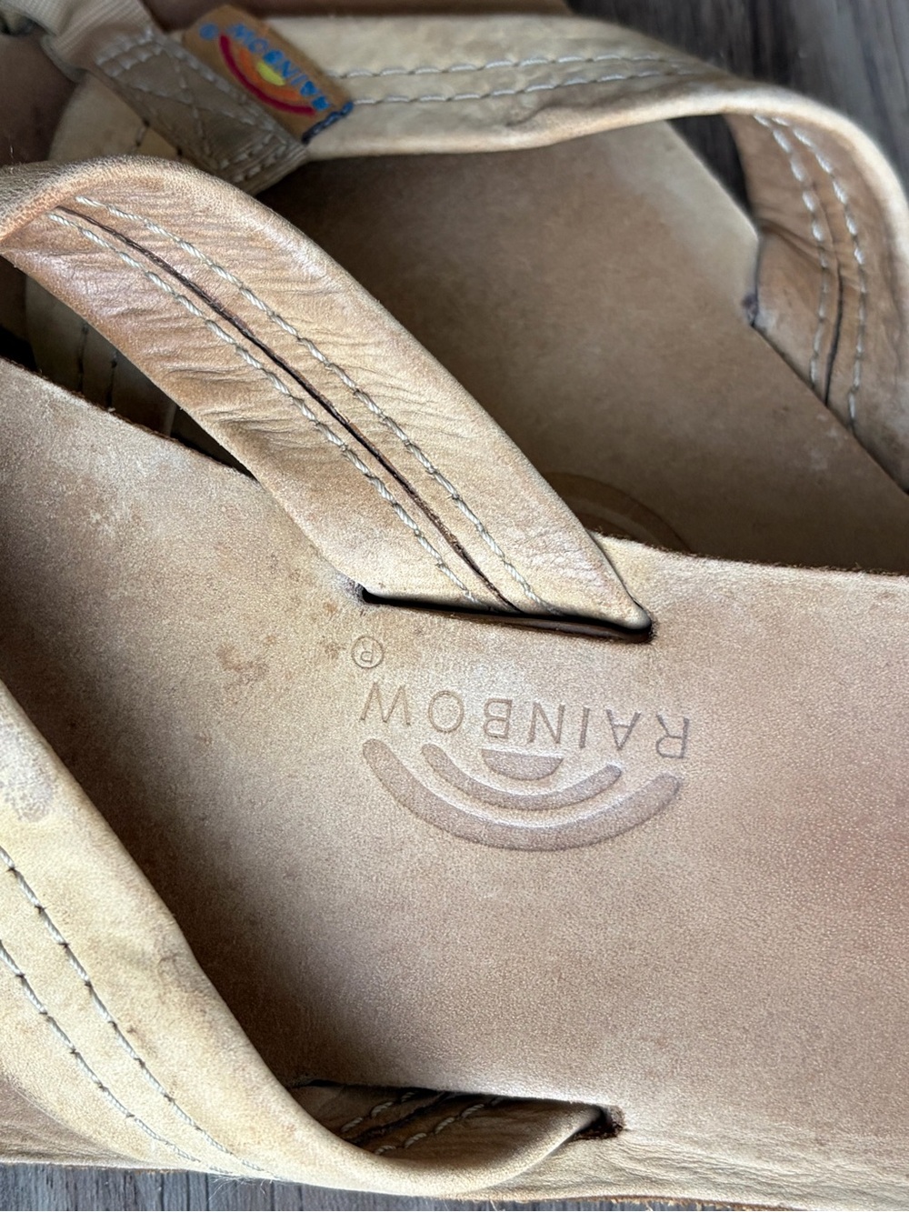Rainbow Kid’s Tan Leather Flip Flops - Classic Tan